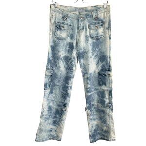 True People New York Vintage retro Denim Pants Tie-Dye y2k low rise Cargo Jeans
